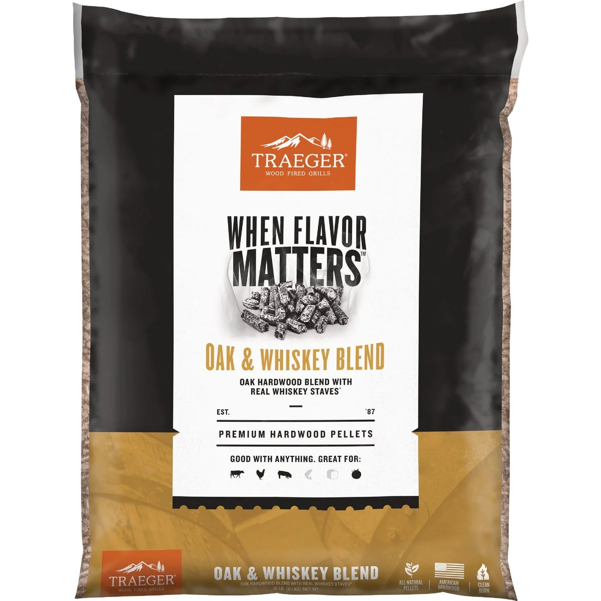 Innovative Traeger 20 Lb. Oak Whiskey Wood Pellets Elegant