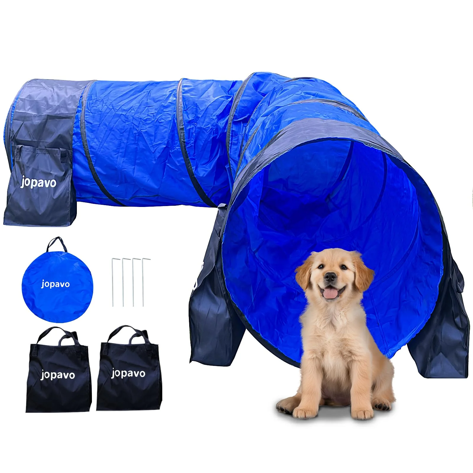 Luxury JOPAVO 10 Foot Dog Agility Tunnel with 2 Sandbags Carry Bag 4 Ground Spikes Backyard Obstacle Course Training Innovative