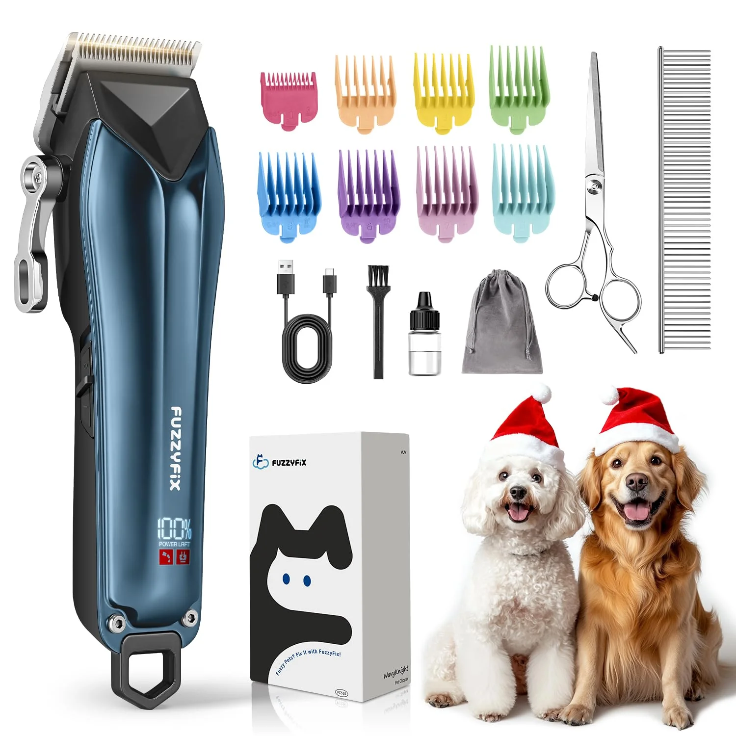 Fast FuzzyFix Dog Clippers for Thick Coats – Detachable Blade Cordless Grooming Kit Responsible