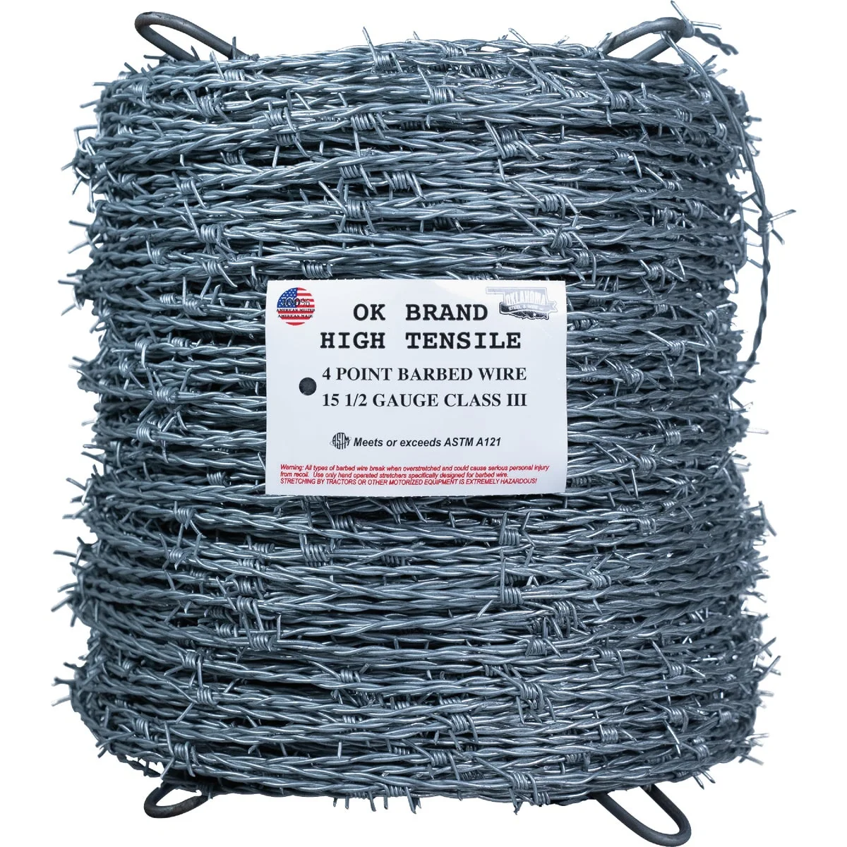 Fine Crafted Oklahoma Steel 1320 Ft. x 15.5 Ga. 4 Pt. Barbed Wire Detailed