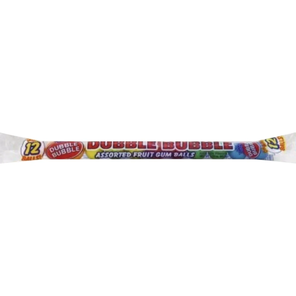 Contemporary Dubble Bubble 2.23 Oz. Assorted 12 Gumball Tube Soft