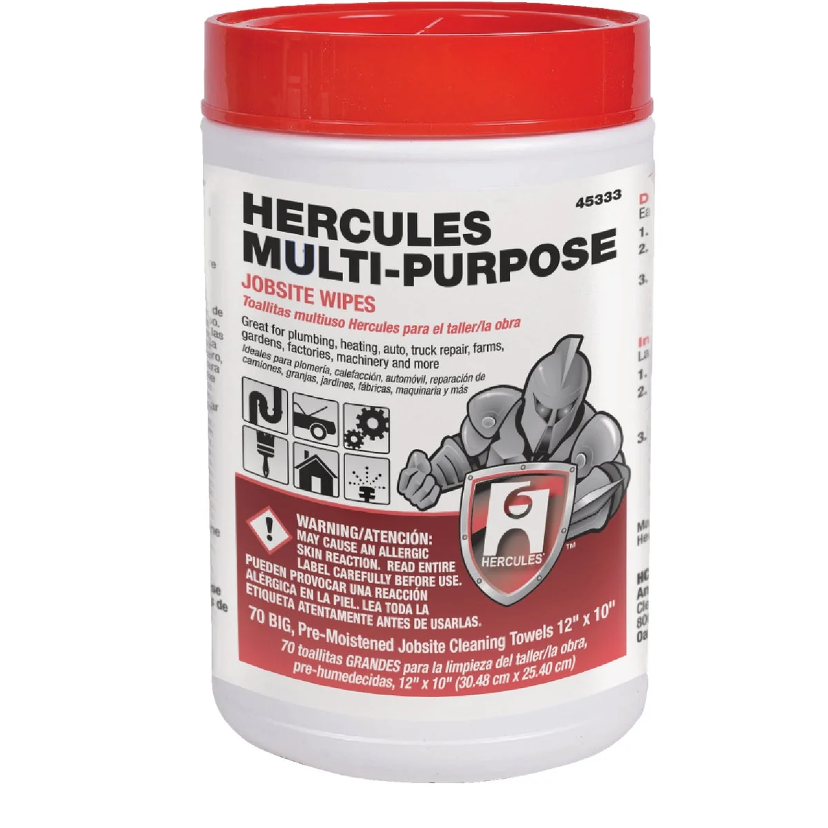 Comfortable Hercules Multi-Purpose 12 In. x 10 In. Jobsite Wipes 70-Ct. Official