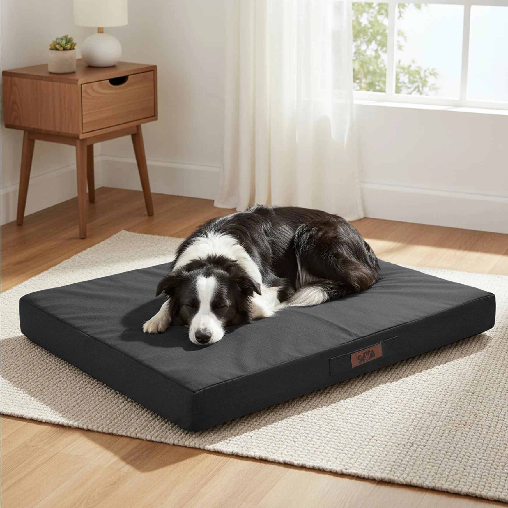 Enhanced Sytopia 36 Inch Chew-Proof Large Dog Crate Bed — Orthopedic Waterproof Removable Cover Modern