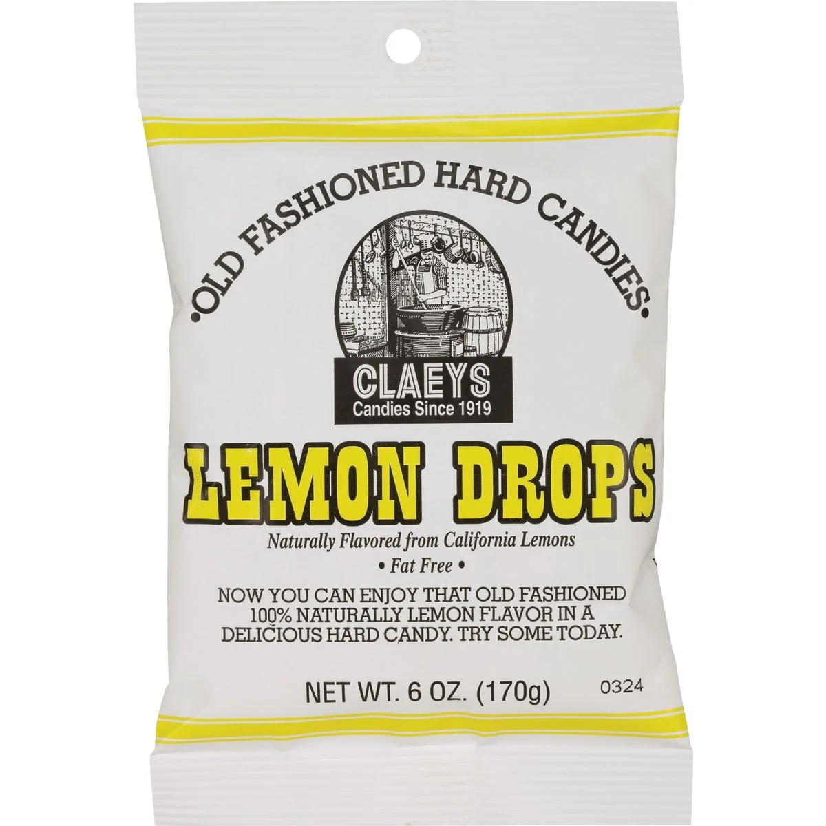 Clean Claeys 6 Oz. Old Fashion Natural Lemon Flavor Hard Candy User-Friendly