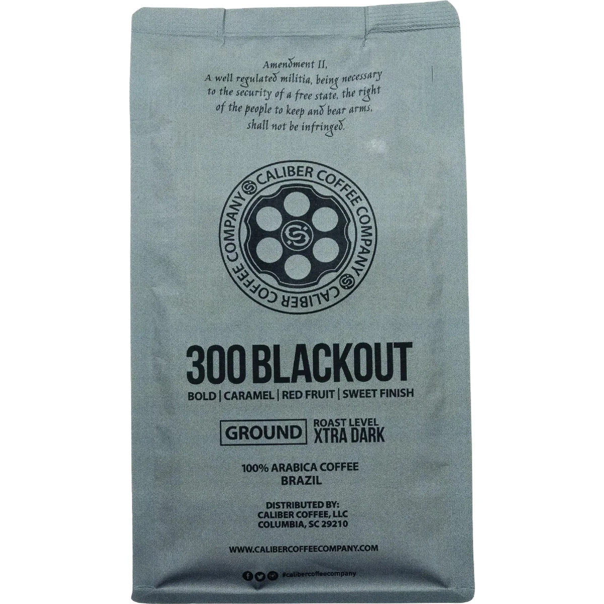 Clean Caliber Coffee 300 Black Out Ground Extra Dark Roast 12 Oz. Bag Premium Material
