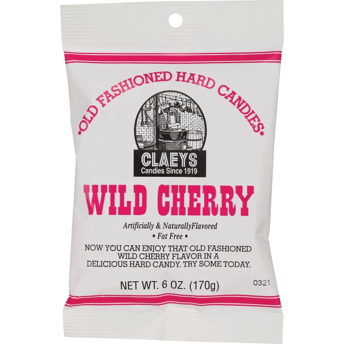 Sophisticated Claeys 6 Oz. Old Fashion Wild Cherry Hard Candy Artisan