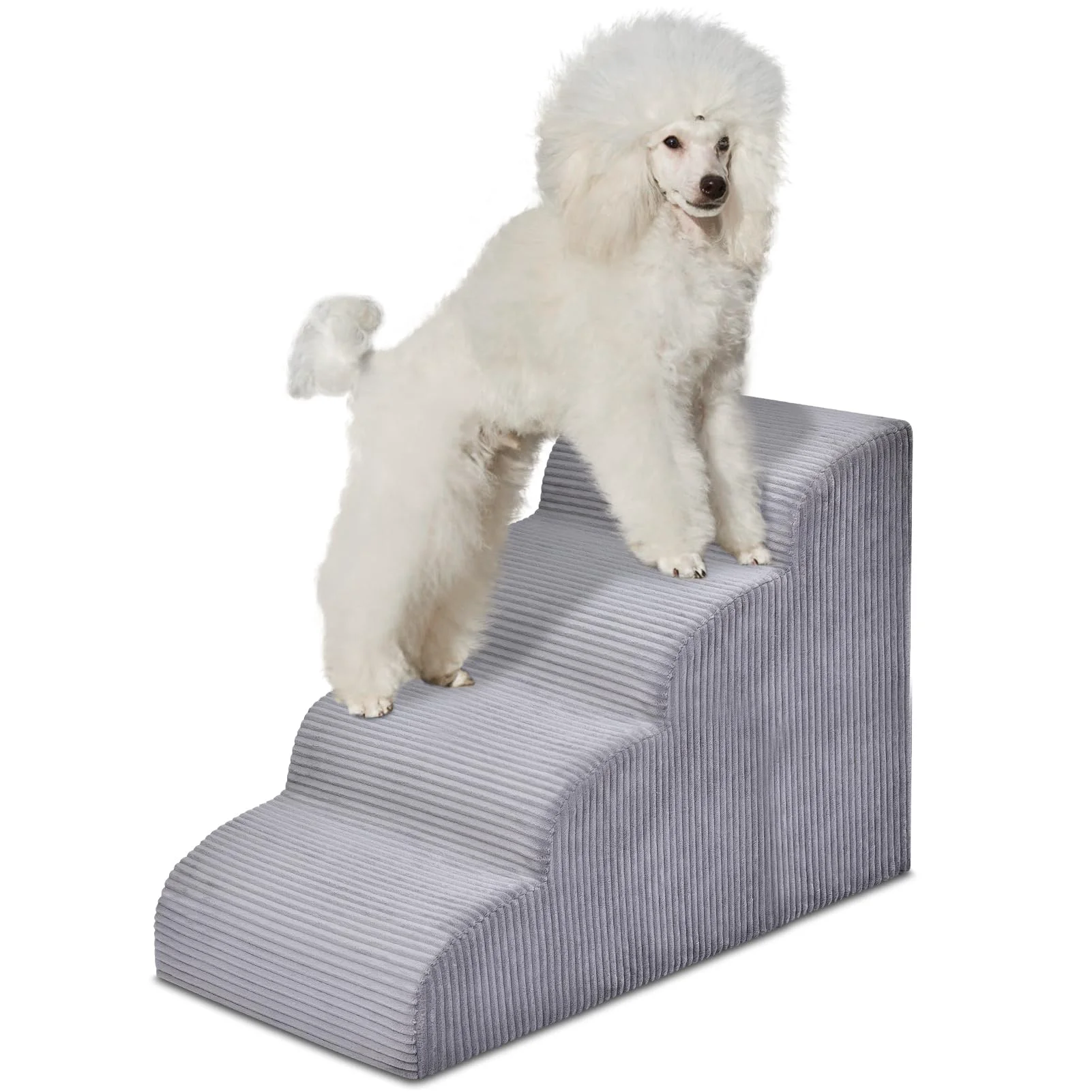 First-Class Yiruka 4-Step Dog Stairs for 20-Inch High Beds – Non-Slip Washable Cover Indoor Outdoor Pet Steps Sophisticated