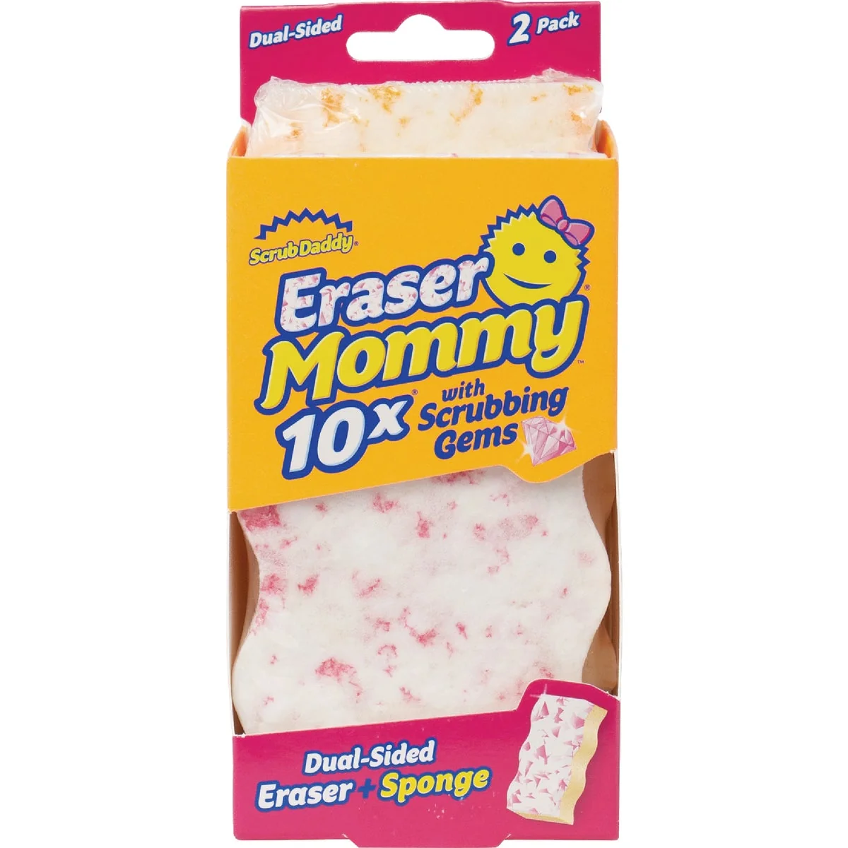 Natural Scrub Daddy Eraser Mommy 10x with Scrubbing Germs 2-Pack Genuine