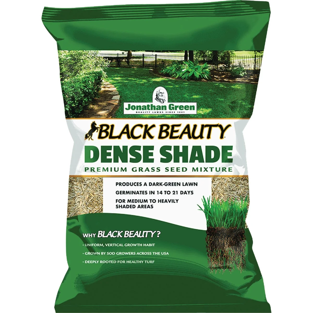 Eco-Friendly Jonathan Green Black Beauty 25 Lb. 15 000 Sq. Ft. Coverage Dense Shade Grass Seed Elegant