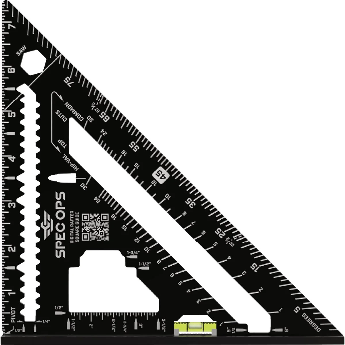 High-Grade Spec Ops 7 In. Rafter Square with Vial Level Soft