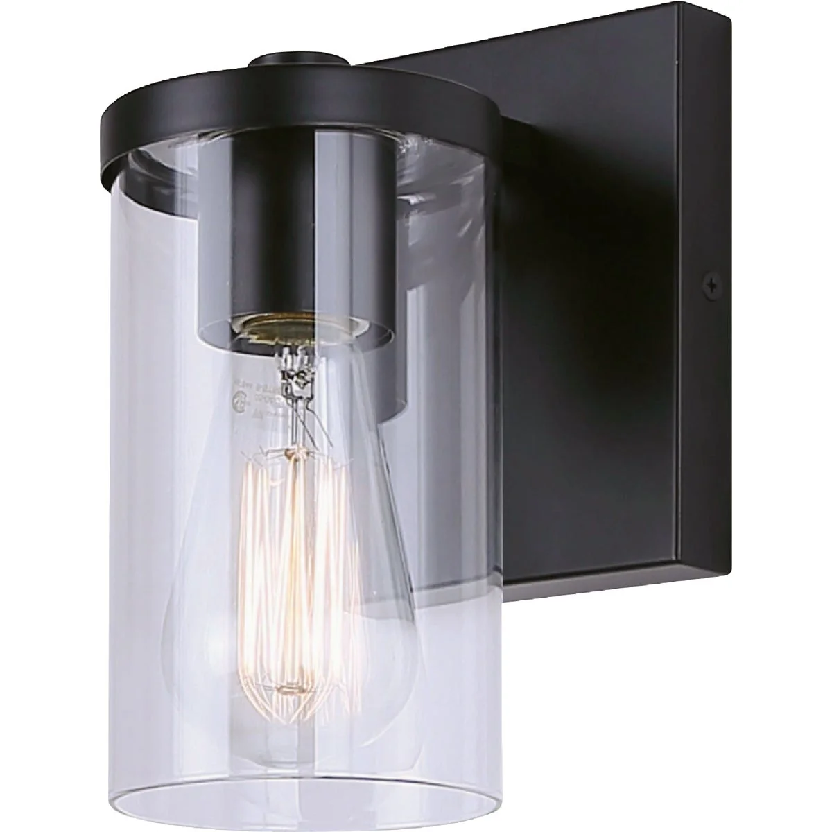 High-Quality Canarm Britton 1-Light Black Vanity Bath Light Fixture Clear Glass Optimized