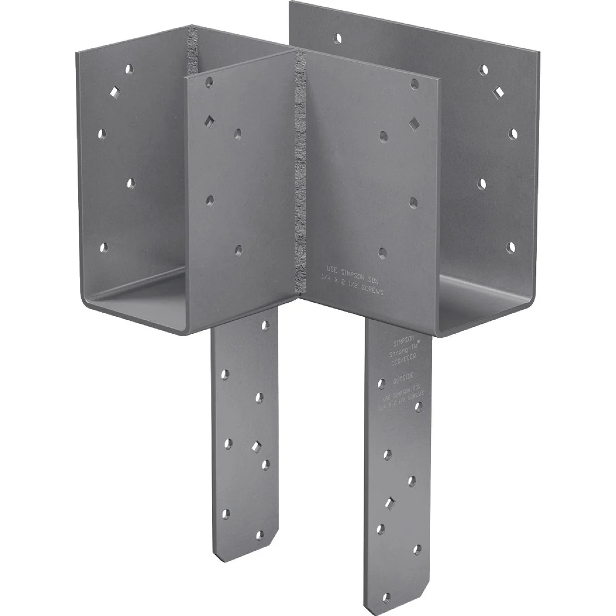 Crafted Simpson Strong-Tie ECCLLQ L-Shape End Column Cap for 4x Beam 6x Post with Strong-Drive SDS Screws Skewed Left Artisan