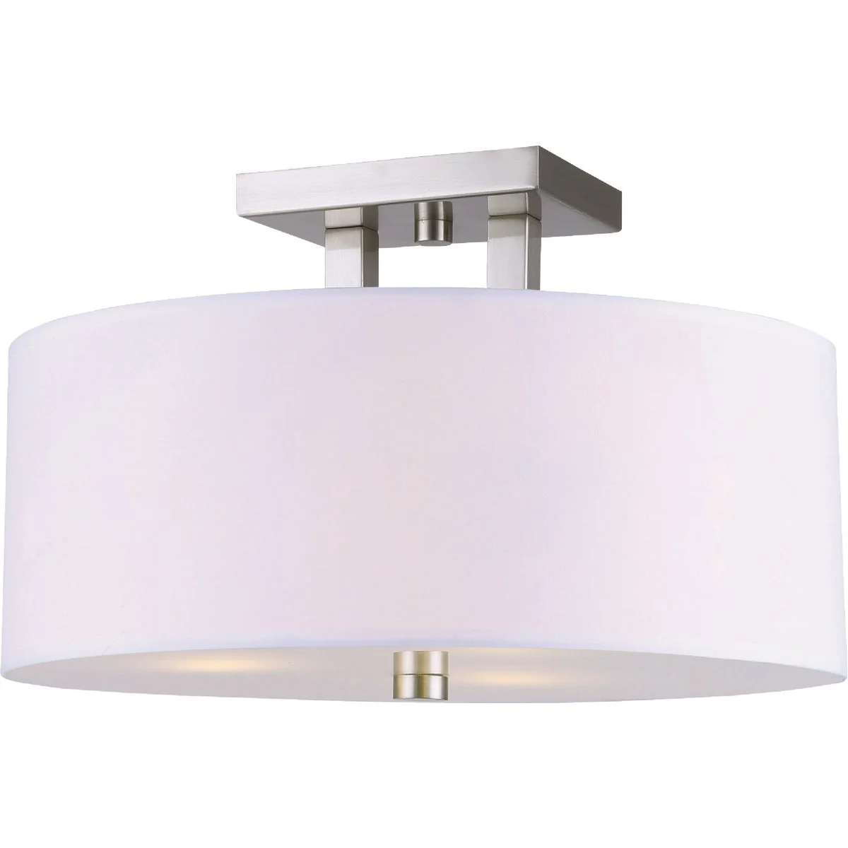 Secure Canarm River 15 In. 3-Light Brushed Nickel Semi-Flush Mount Ceiling Light Fixture Luxury