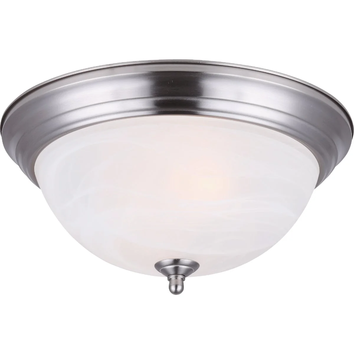 Lightweight Canarm 11 In. 2-Light Brushed Nickel Alabaster Glass Flush Mount Ceiling Light Fixture Original Design