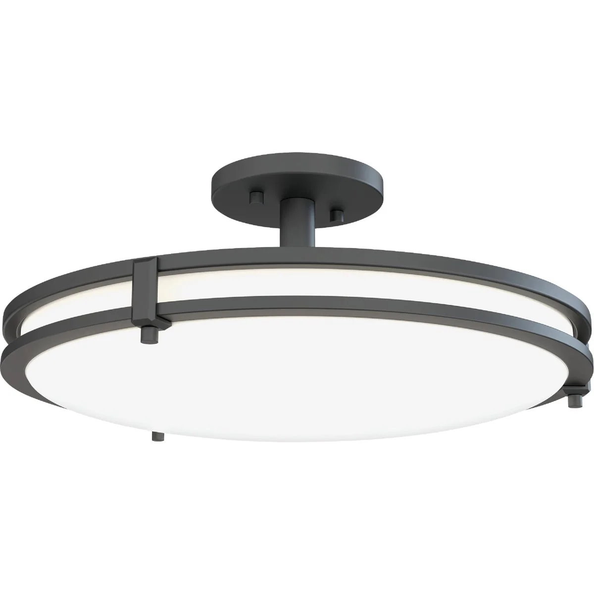 Original Juno Saturn 16 In. Matte Black Round Semi-Flush Mount Light Fixture Original Design