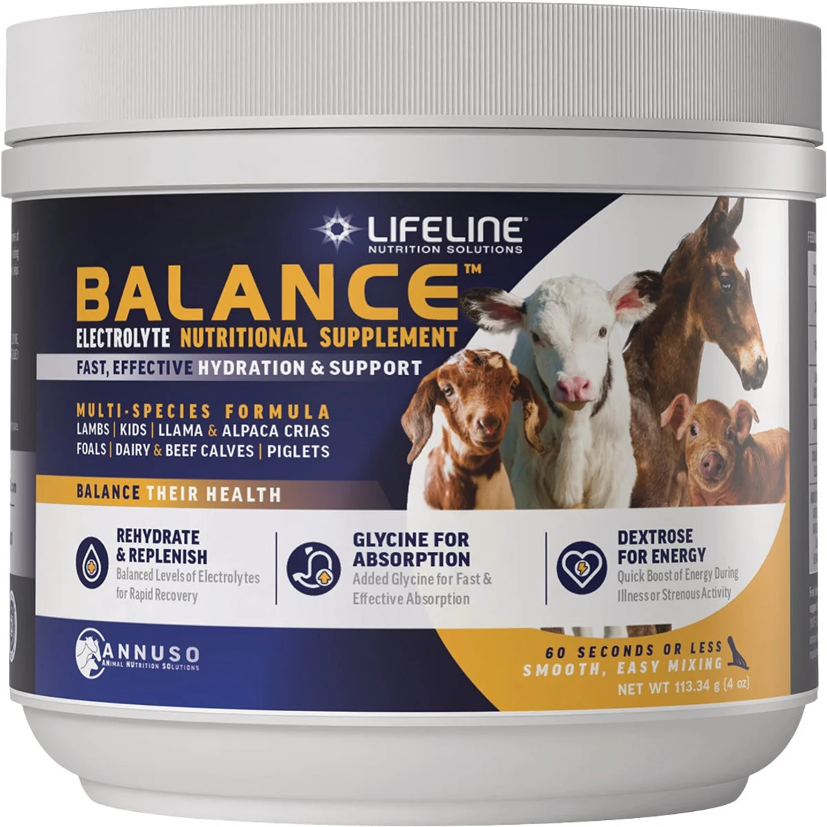 High-Grade LifeLIne Balance 4 Oz. Multi-Species Electrolyte Nutritional Supplement Practical