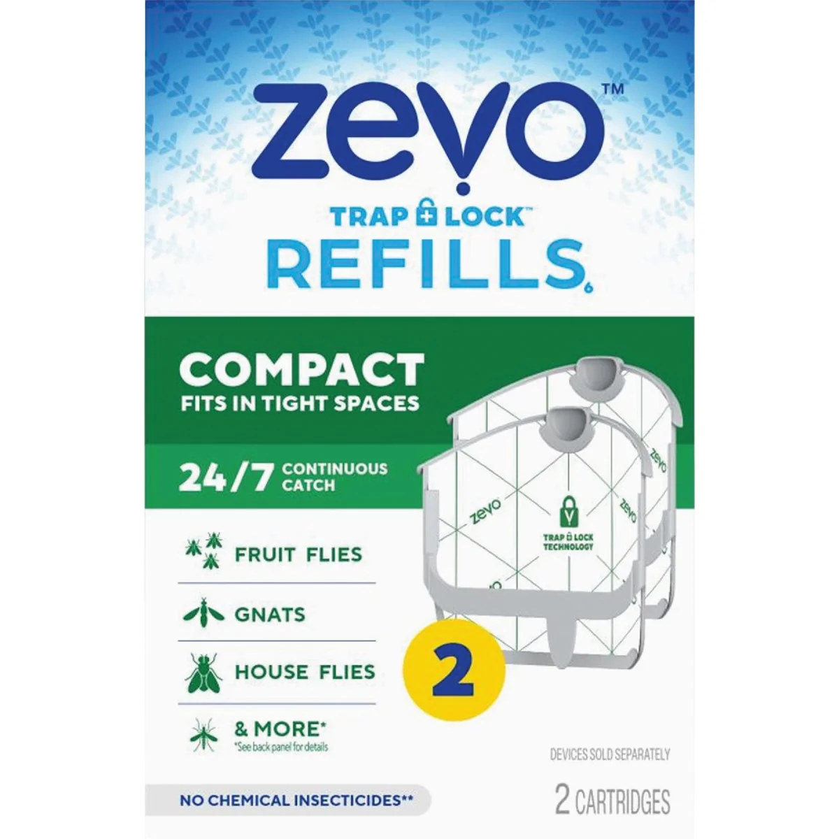 Excellent Zevo Compact Spaces Insect Trap Refill Kit 2-Pack Unique