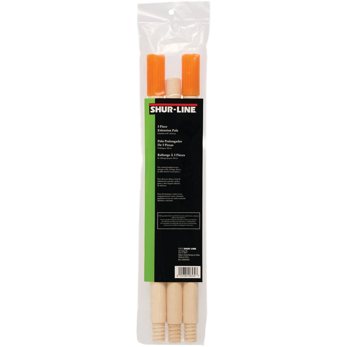 Solid Shur-Line 40 In. Wood Extension Pole 3-Piece Relaxed