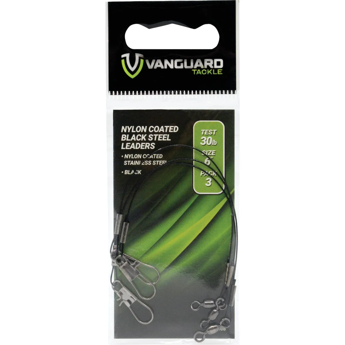 Luxury LEADERWIRE 30LBTESTBLK 6 -3PK World-Class