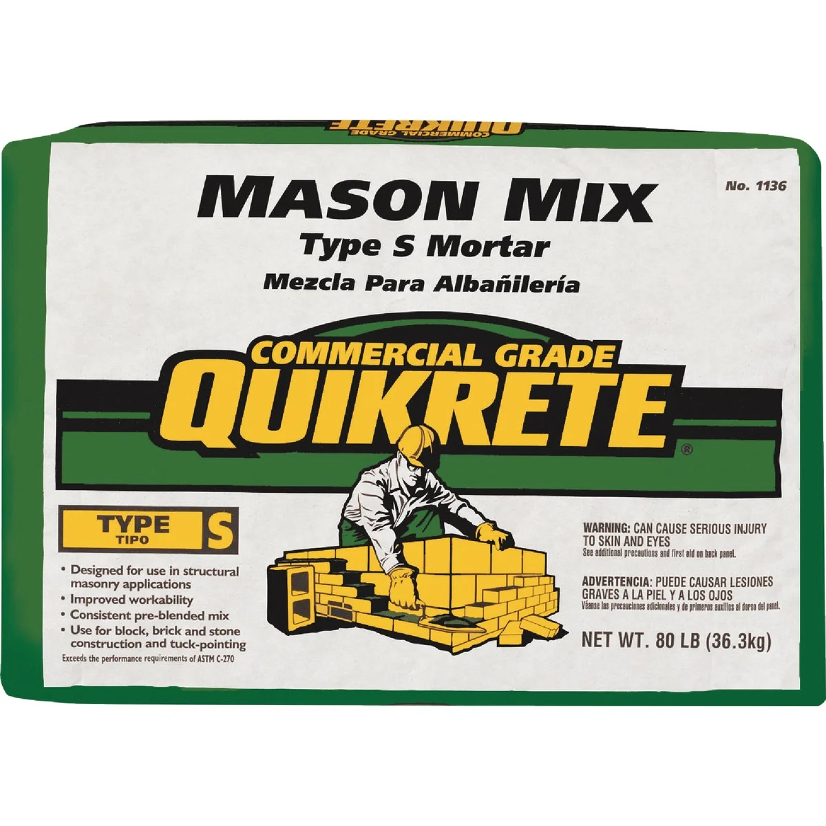 Dependable Quikrete 80 Lb. Type S Mason Mix First-Class