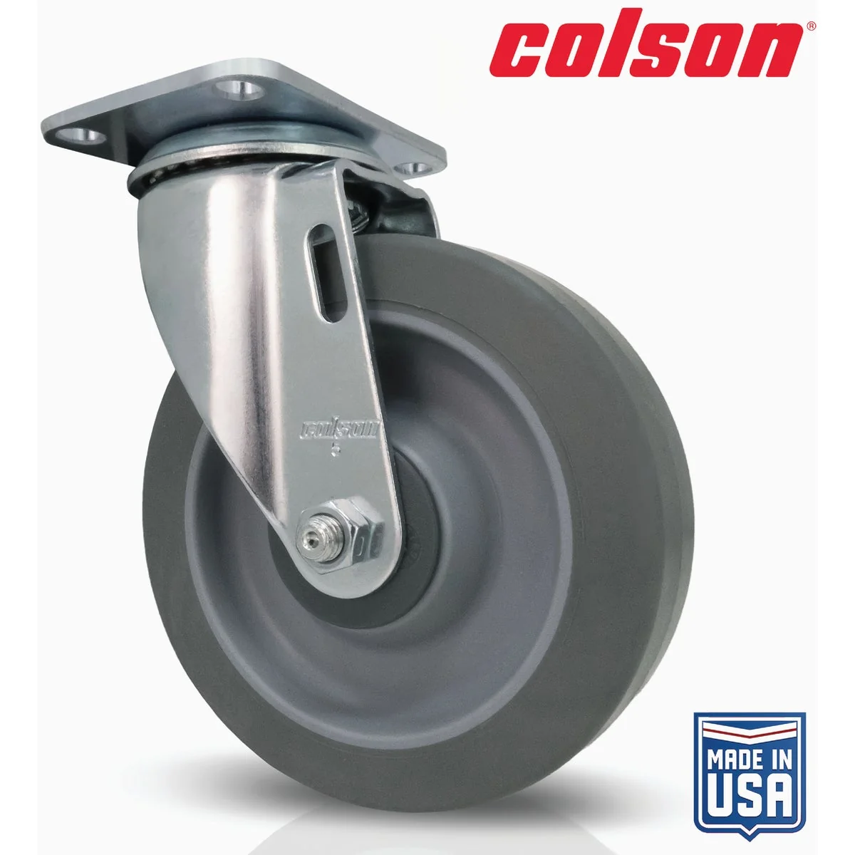 Convenient Colson 5 In. Gray TPR Swivel Plate Caster Proven