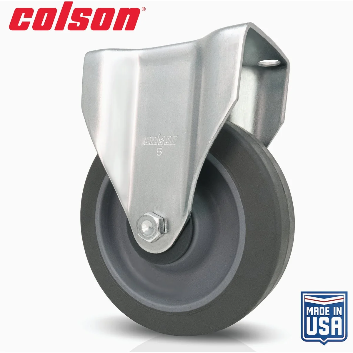 Effective Colson 5 In. Gray TPR Rigid Plate Caster Relaxed