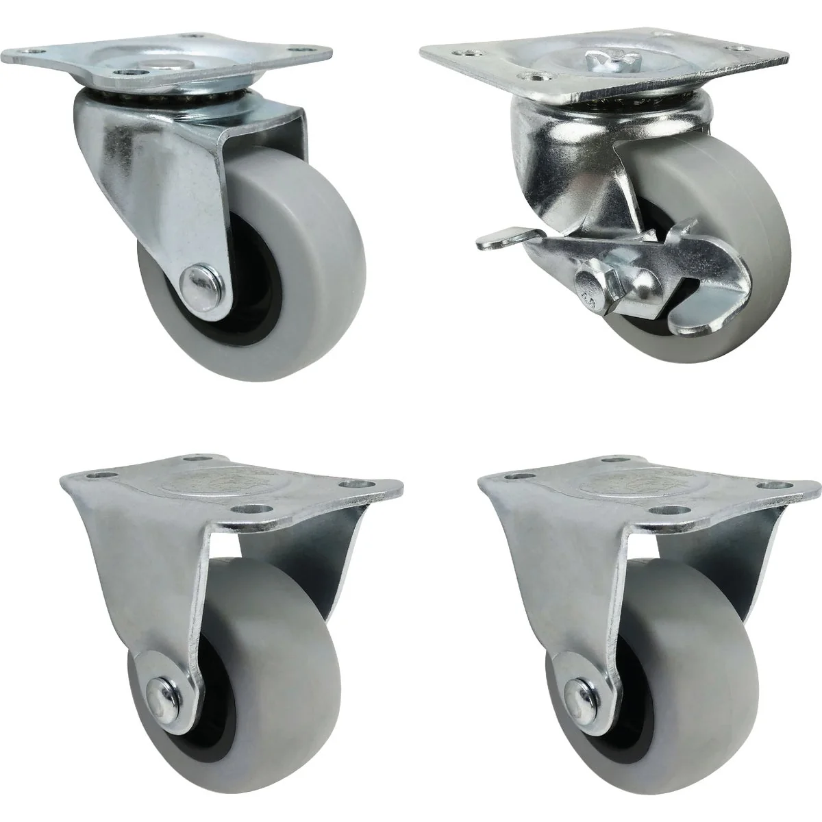 Natural Shepherd Hardware 2 In. All in One Thermoplastic Swivel Plate Caster 4-Pack Selected