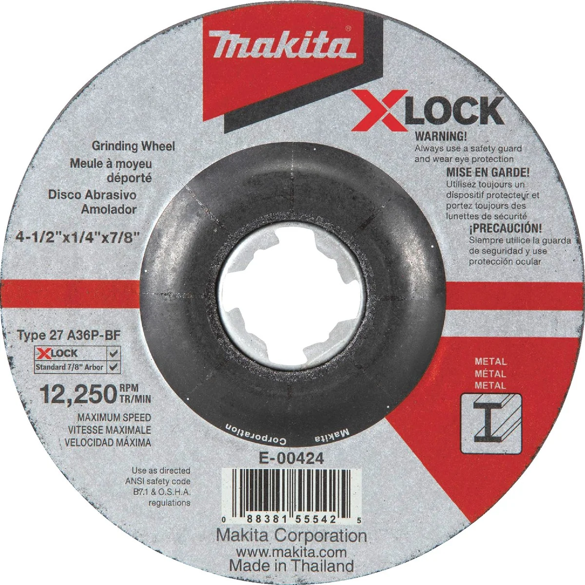 Relaxed Makita X-LOCK Type 27 4-1 2 In. x 1 4 In. x 7 8 In. Metal Grinding Cut-Off Wheel Artisan