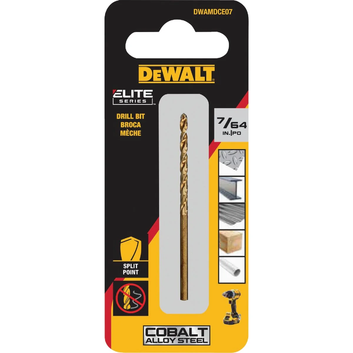 Soft Dewalt Elite Series 7 64 In. x 2-3 5 In. Cobalt Alloy Steel Jobber Length Twist Drill Bit Sophisticated