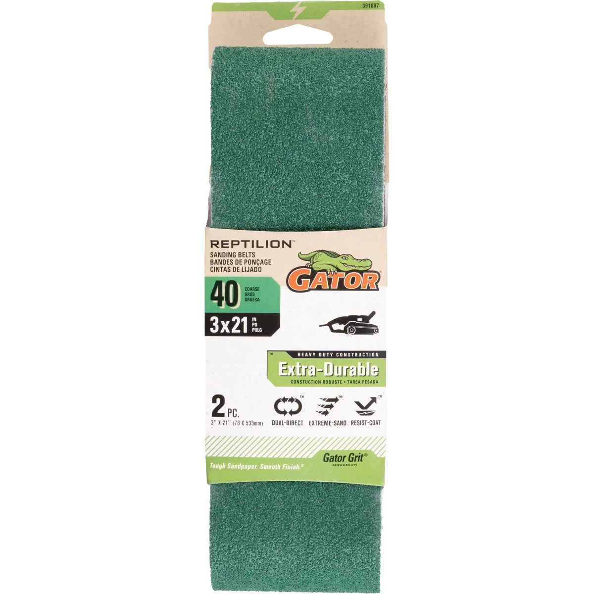 Recyclable Gator 3 In. x 21 In. 120-Grit Premium Sanding Belt 2-Pack Crafted