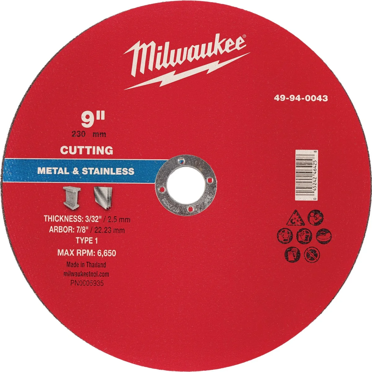 Environmentally Friendly Milwaukee Type 1 9 In. x 3 32 In. x 7 8 In. Metal Cut-Off Wheel Modern