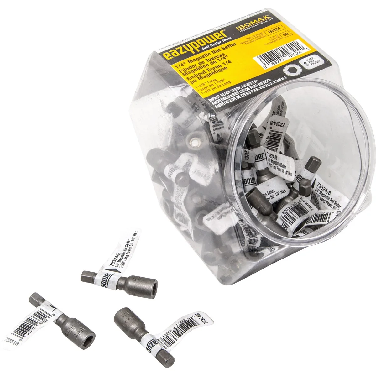 Solid Eazypower 1 4 In. Magnetic Nut Setter Bit 1-5 8 In. 50-Tub Next-Generation