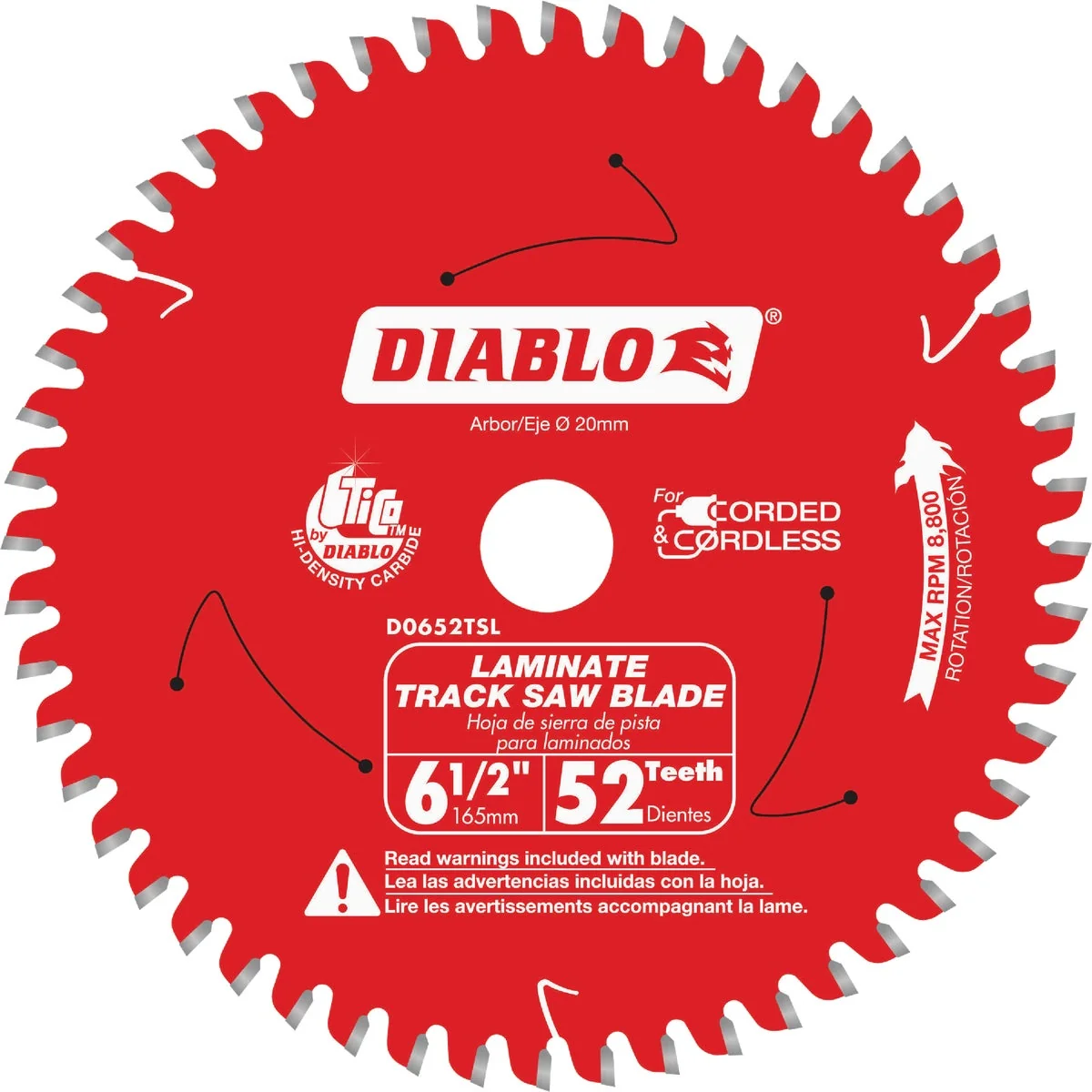 Healthy Diablo 6-1 2 In. 52-Tooth Laminate Track Saw Blade Practical