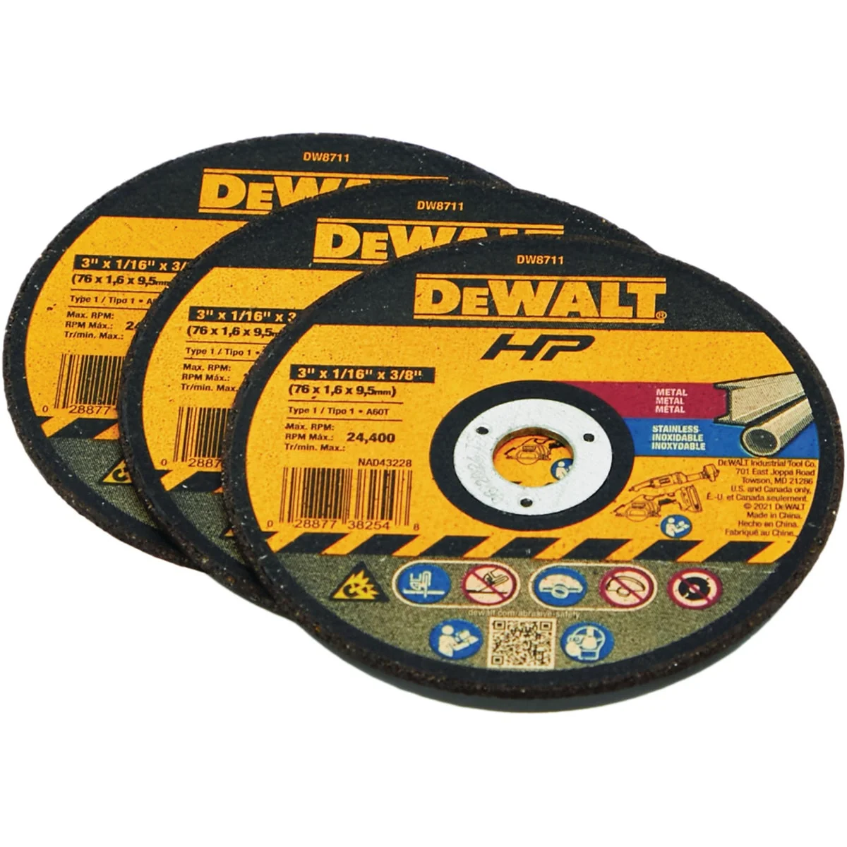 Minimalist DEWALT 3 In. Bonded Cutting Wheel 3-Pack World-Class