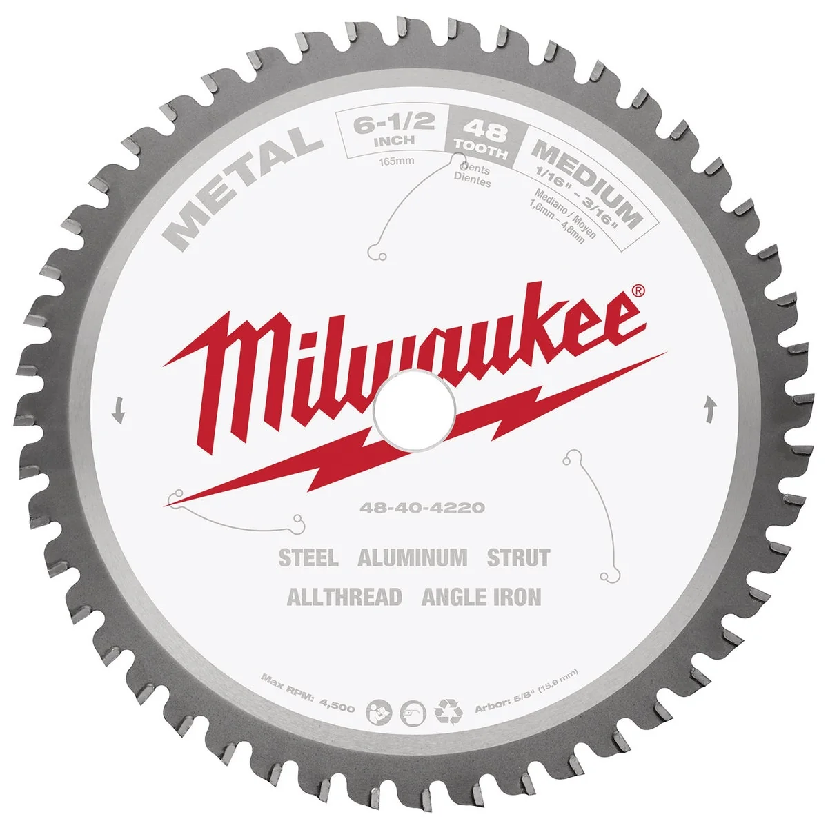 Prestigious Milwaukee 6-1 2 In. 48-Tooth Metal Circular Saw Blade Exceptional