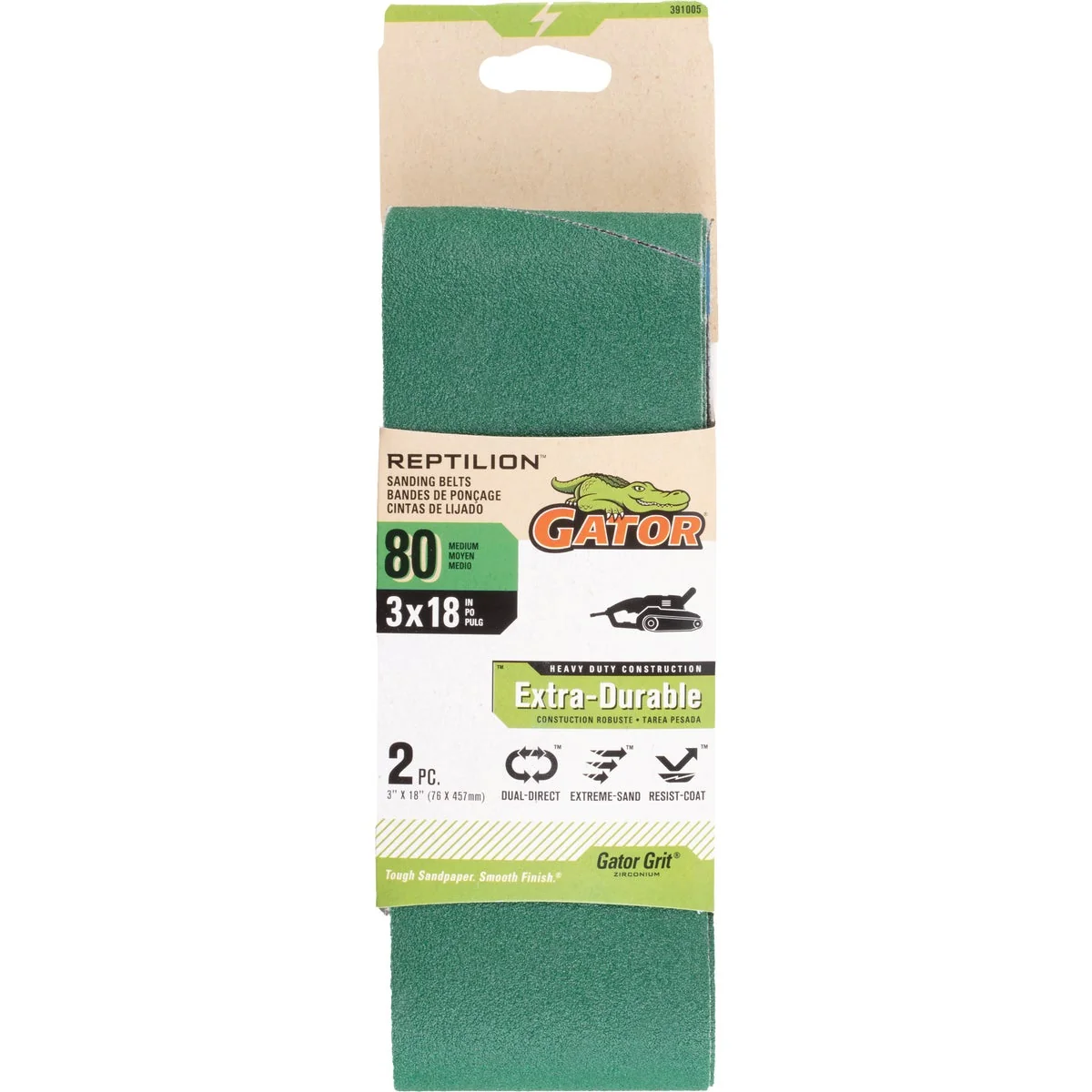 Pure Gator 3 In. x 18 In. 80-Grit Premium Sanding Belt 2-Pack Relaxed
