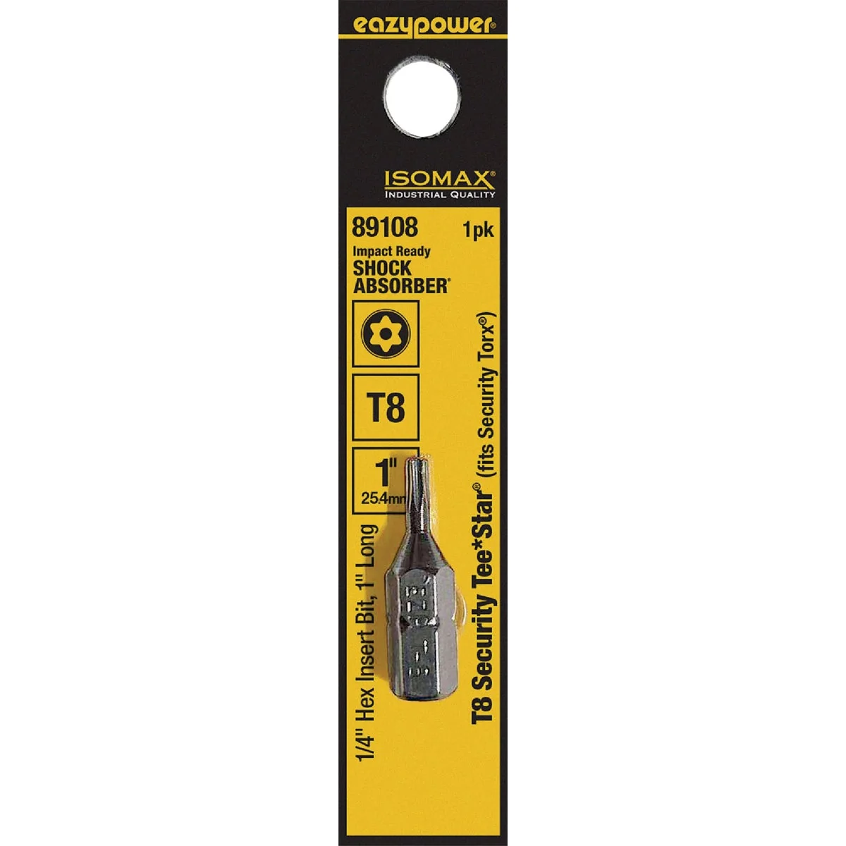 Original Design Eazypower Corporation Tamperproof Torx Security T8 1 In. 1 4 In. Hex Screwdriver Bit Responsible