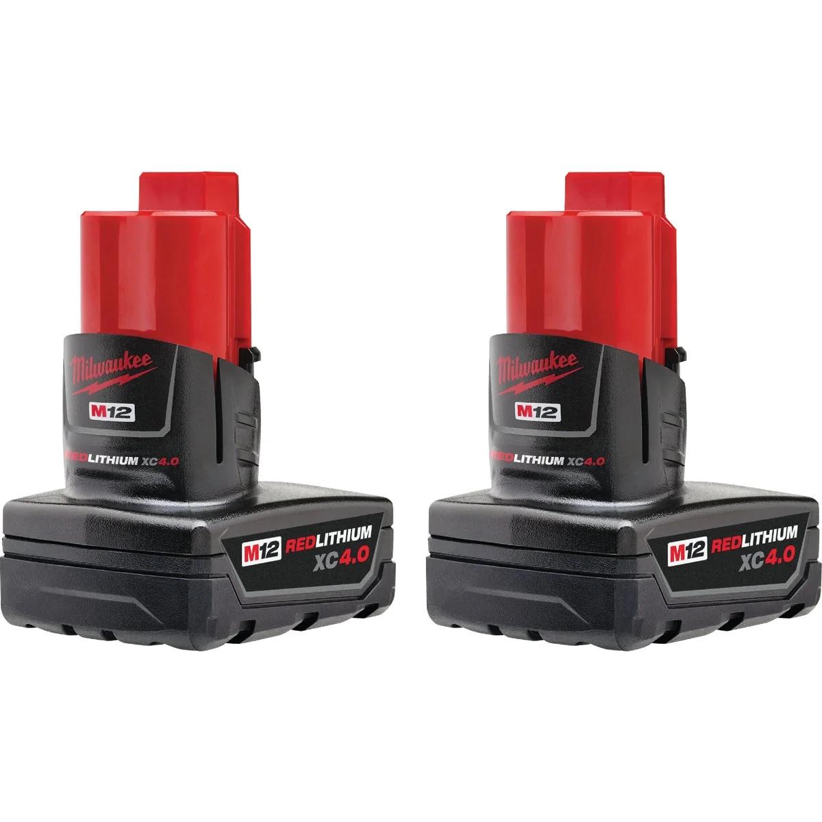 Smart Milwaukee M12 REDLITHIUM XC 4.0 Ah Battery Pack 2-Pack Contemporary