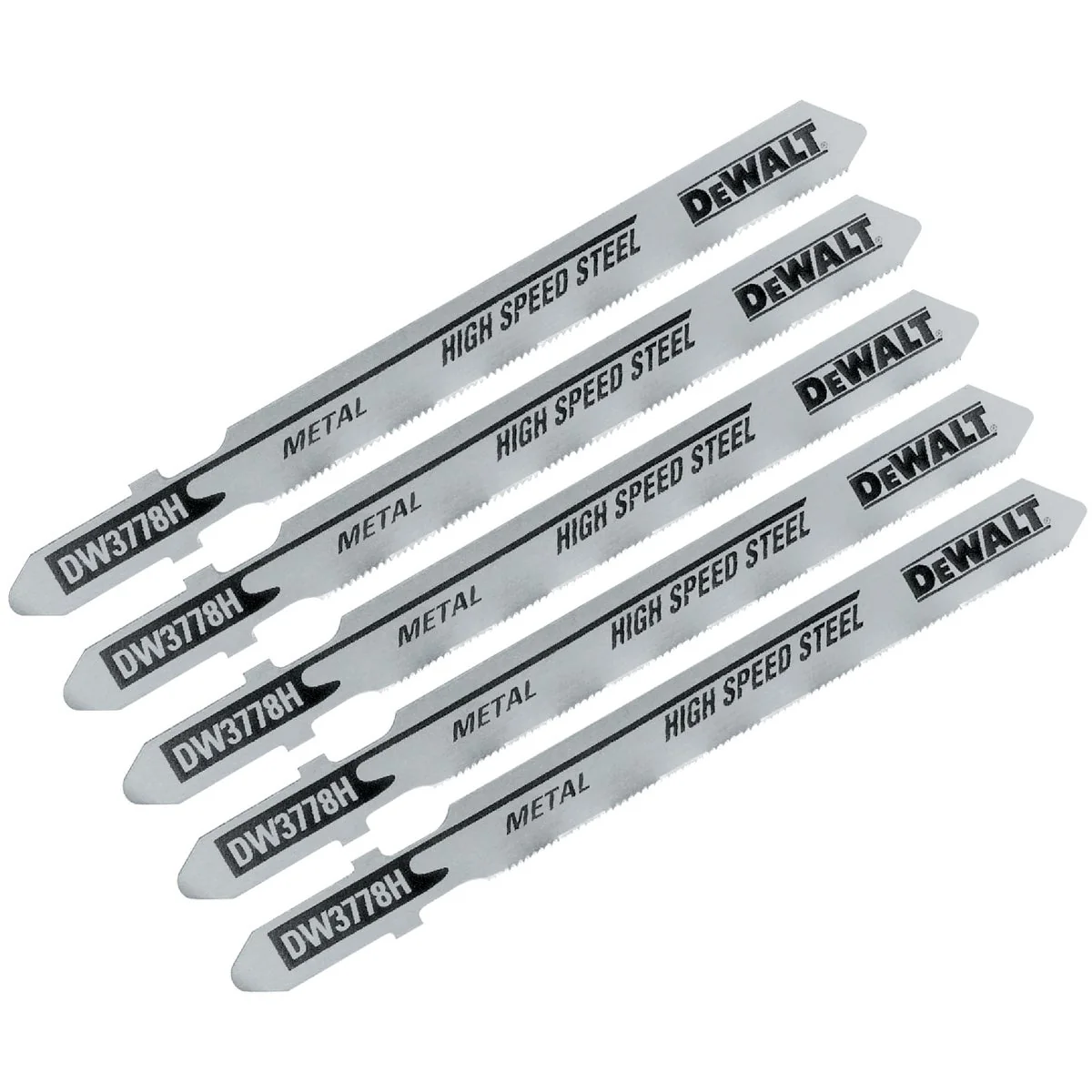 Secure DeWalt 3 In. x 36 TPI T-Shank HCS Jig Saw Blade for Metal 5-Pack World-Class