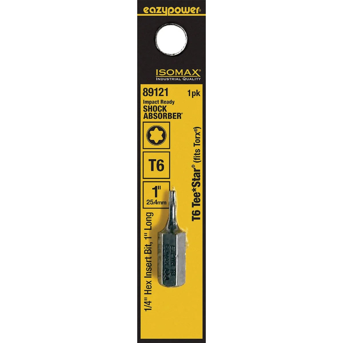 High-End Eazypower Corporation T6 TORX Insert Hex Screwdriver Bit Relaxed