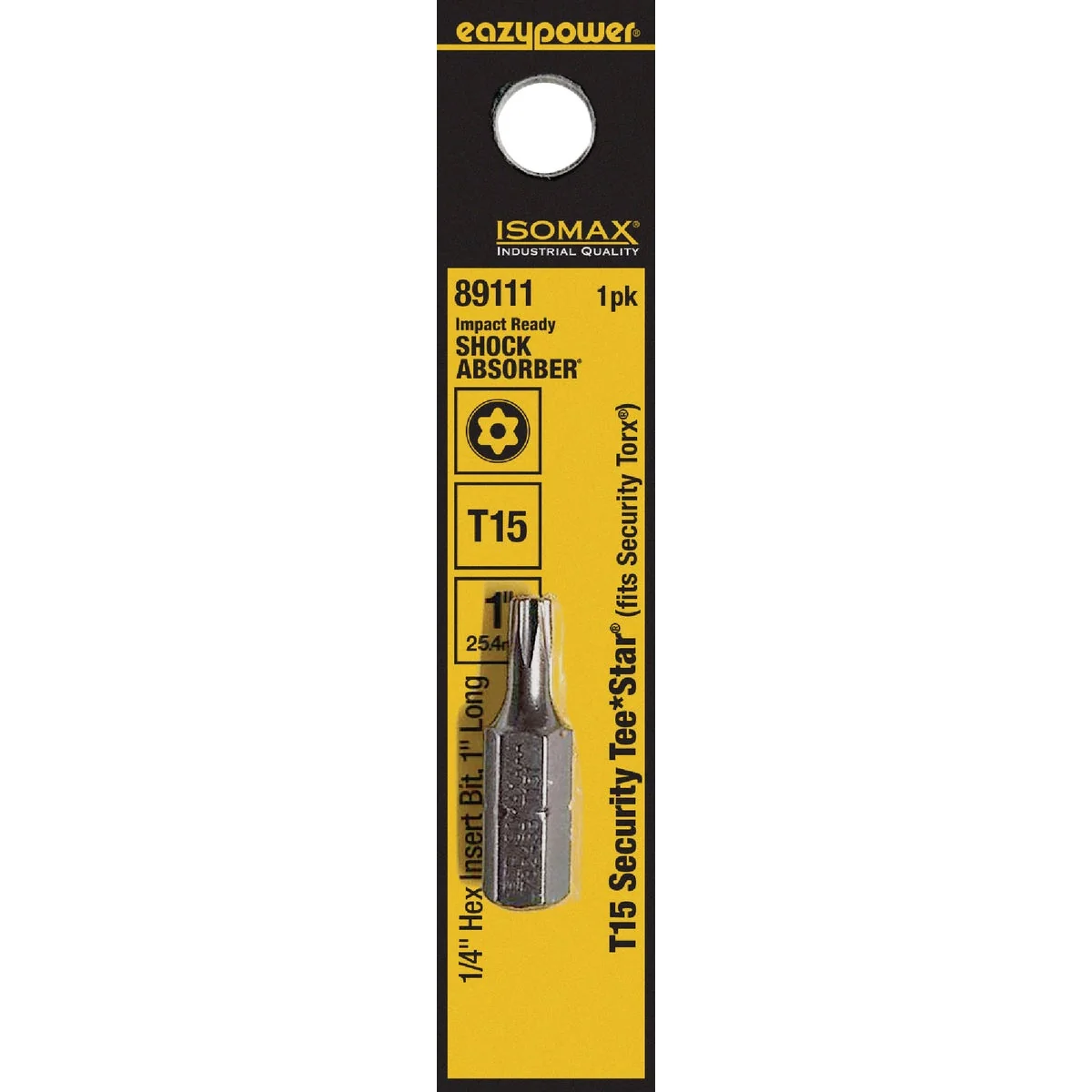 Outstanding Eazypower Corporation Tamperproof Torx Security T15 1 In. 1 4 In. Hex Screwdriver Bit Verified