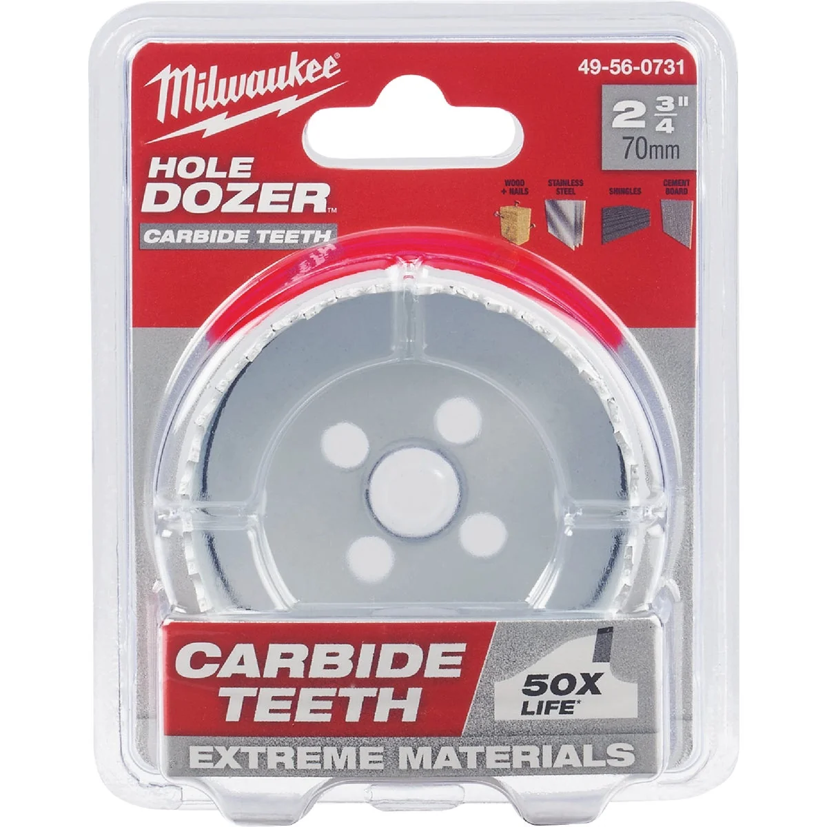 Flexible Milwaukee HOLE DOZER 2-3 4 In. Hole Saw with Carbide Teeth Relaxed