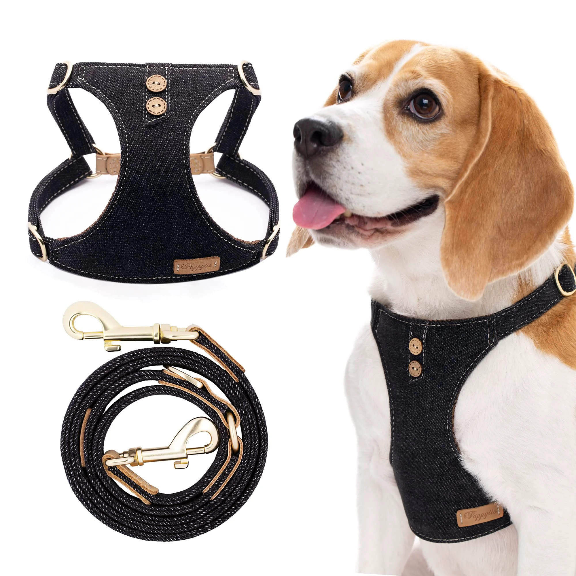 Original Puppytie Dog Harness for Medium Dogs – No-Pull Vest Multi-Function Leash Set Easy Walk Efficient