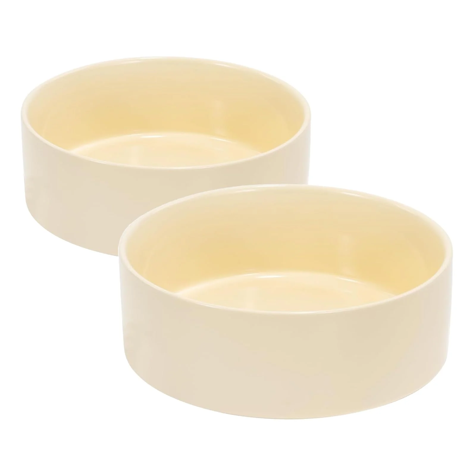 Premium Material SPUNKYJUNKY 60oz Ceramic Dog Cat Bowl – 2 Pack Beige Practical