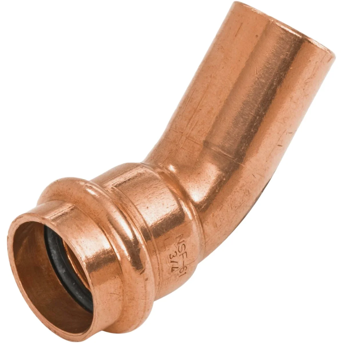 Soft NIBCO 1 2 In. FTG x 1 2 In. Press 45 Deg. Press Copper Elbow 1 8 Bend Outstanding