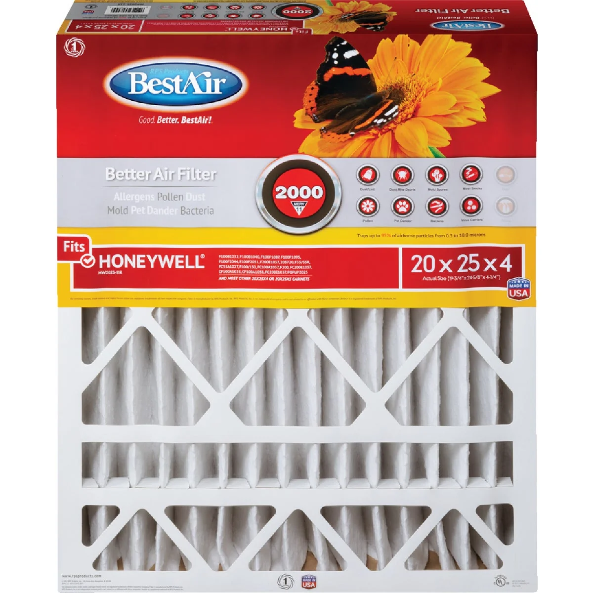 Top-Quality Air 20 In. x 25 In. x 4 In. Honeywell MERV 11 Deep Pleat Furnace Filter Innovative