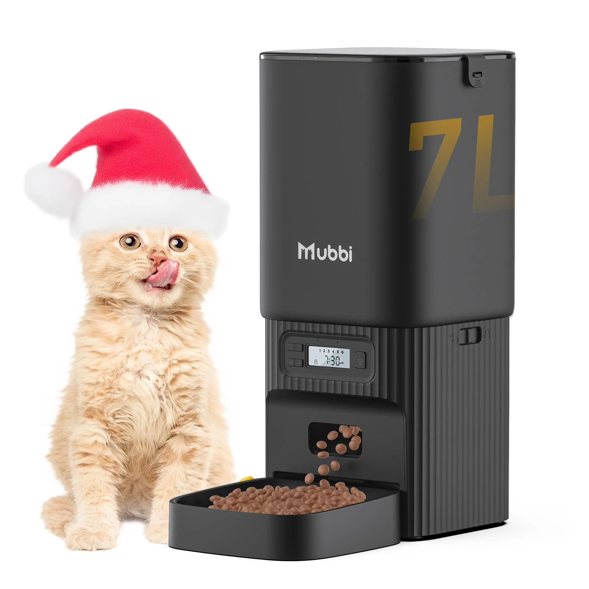 High-Quality MUBBI Automatic Feeder 7L for Cats Dogs — 1-6 Meals Desiccant Dual Power Convenient