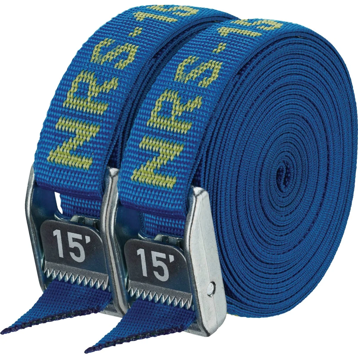 Optimized NRS 1 In. x 15 Ft. Iconic Blue Heavy Duty Tie-Down Strap 2-Pack Quality