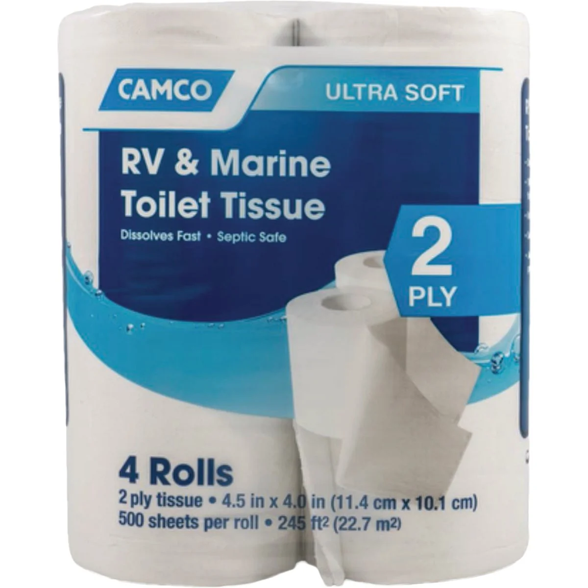Responsible Camco RV Marine 2-Ply Toilet Paper 4 Rolls 500 Sheets Certified