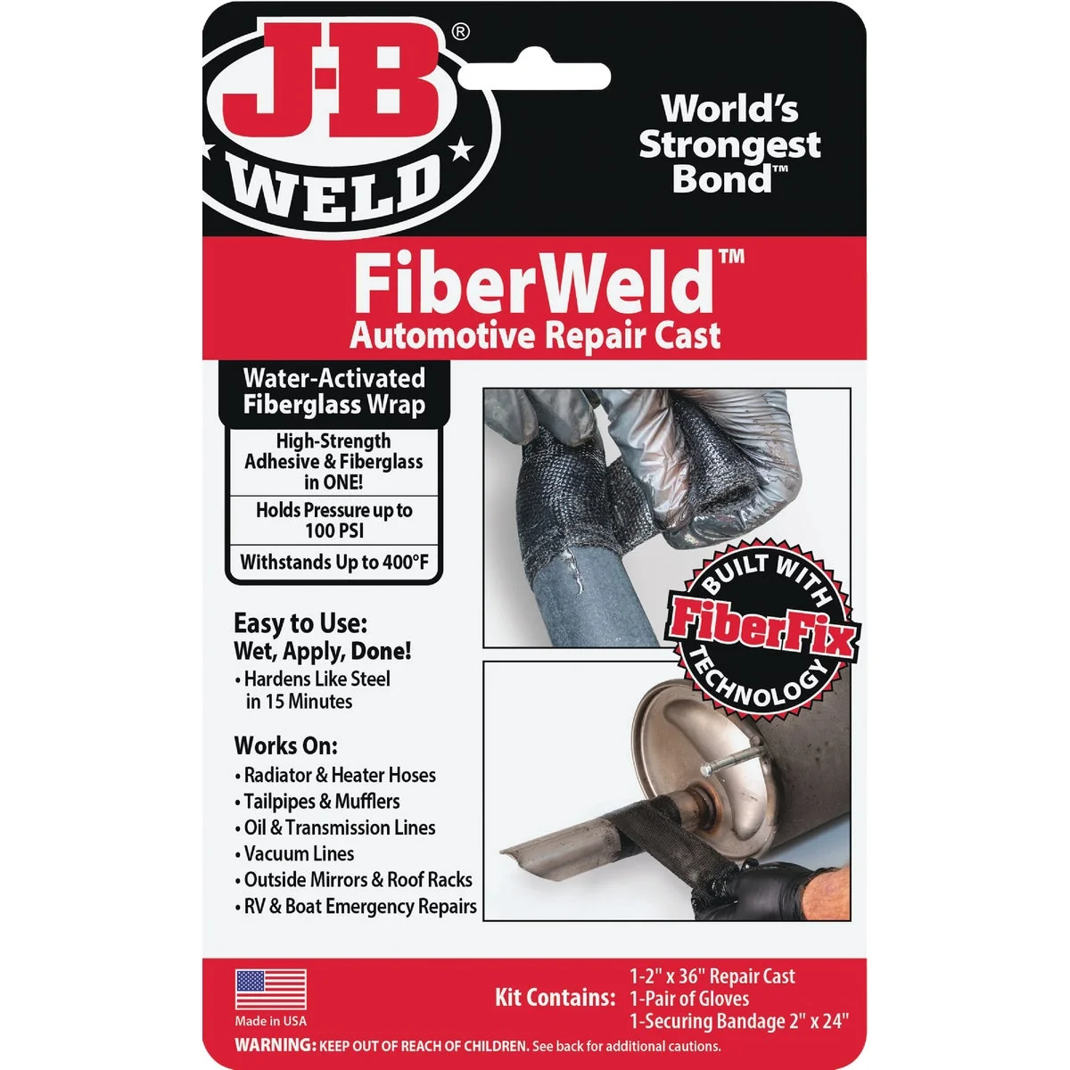High-Quality J-B Weld FiberWeld 2 In. W x 36 In. L Automotive Repair Cast Kit Specialty